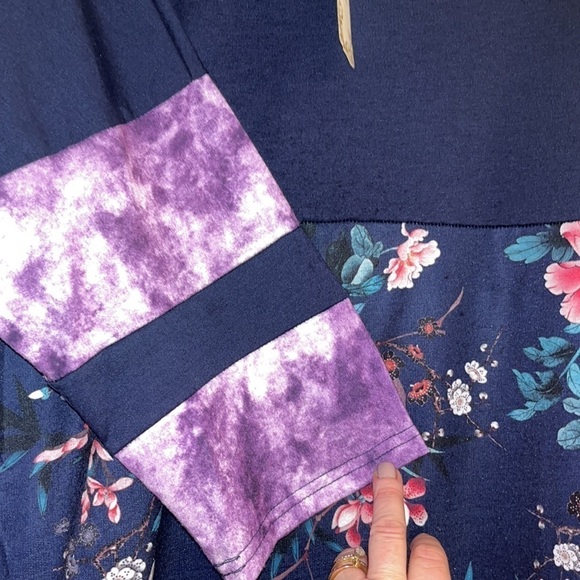 Tunic high low floral color block weekend by Suzanne Betro 1X‎ NWT - Picture 5 of 8